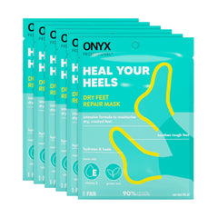 Onyx masque-pieds: soin talons et hydratation des pieds secs.