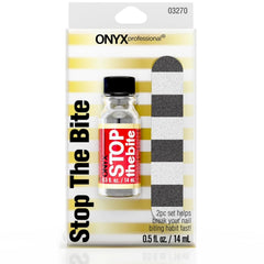 Vernis Stop the Bite Onyx Professional, bouteille prête pour prévenir la morsure des ongles.