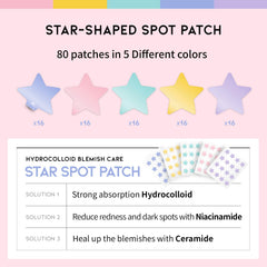 Lot de 80 patches étoiles pastel #OOTD pour routine quotidienne