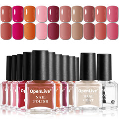 OpenLive ensemble-vernis rose burgundy, base et top, fini brillant