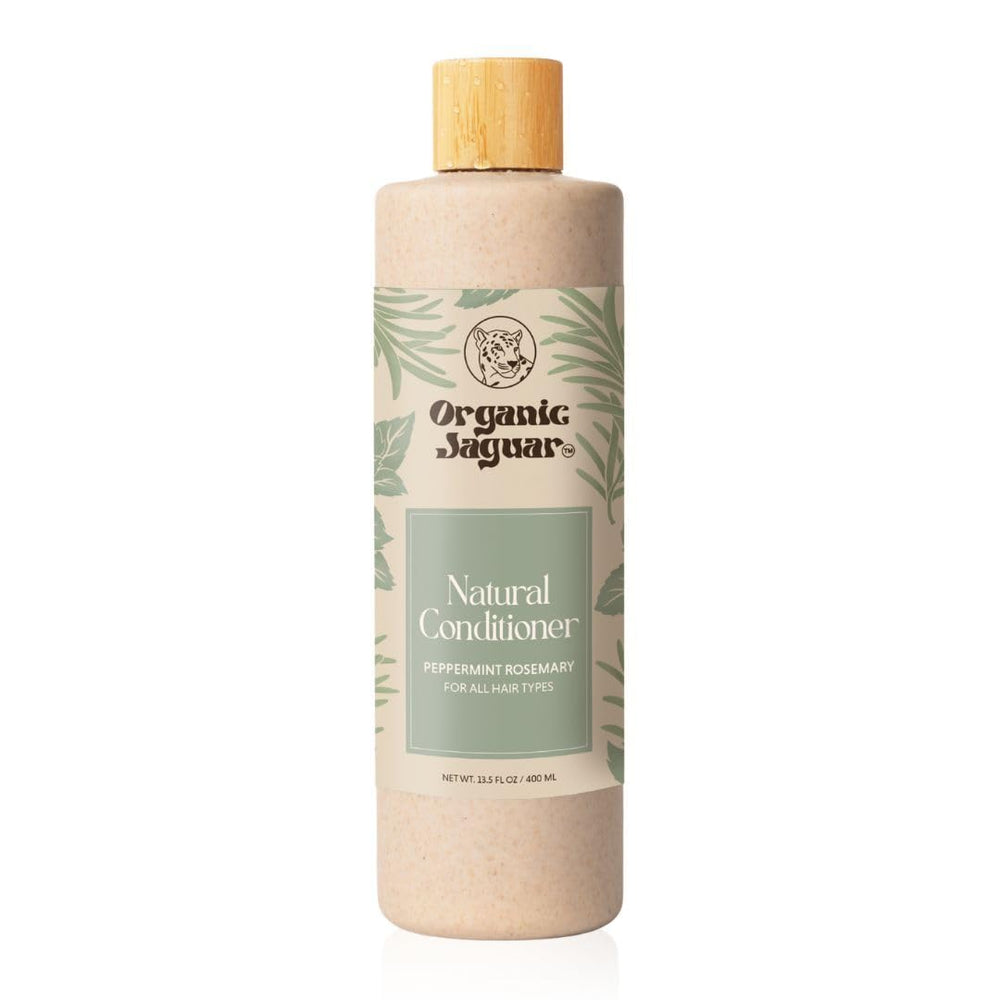 Organic Jaguar après-shampoing menthe romarin, bouteille — parfum frais et soin léger.