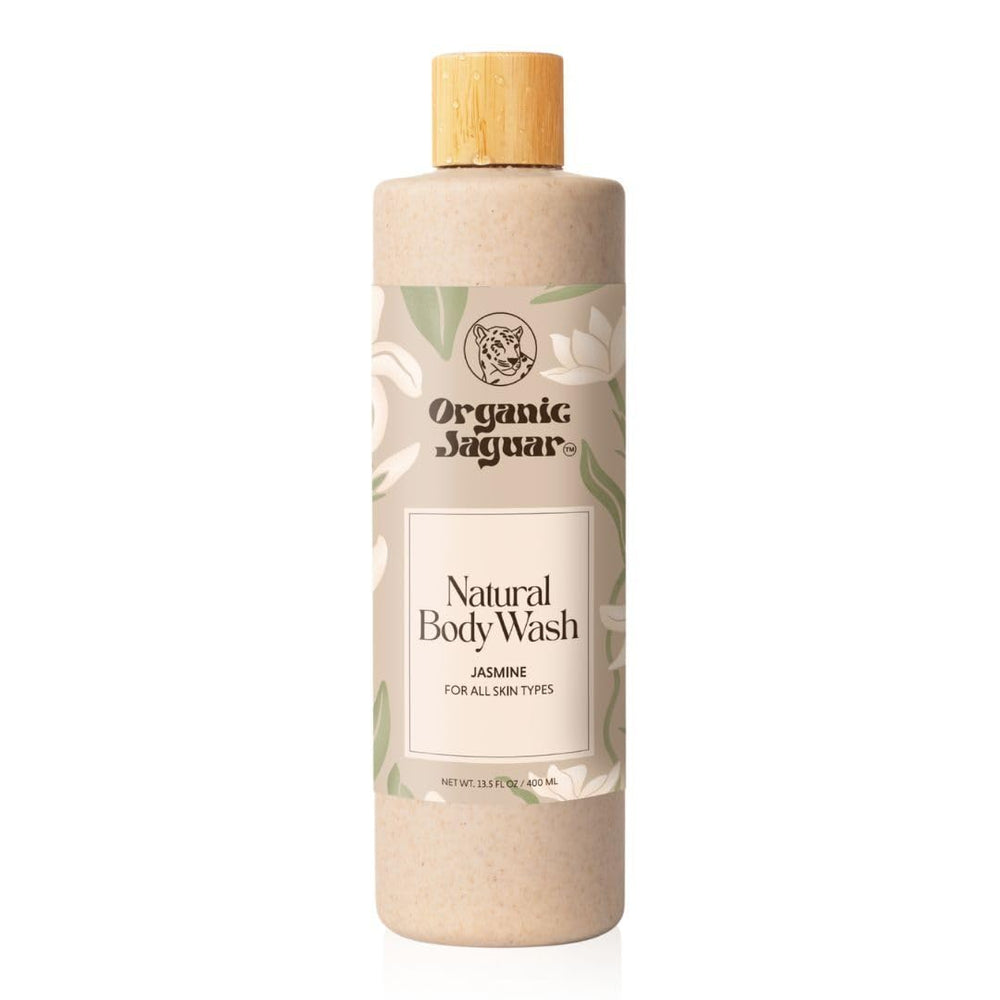 Organic Jaguar gel douche jasmin et aloe vera – bouteille pratique pour usage quotidien.