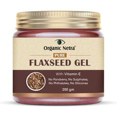 Organic Netra gel de graines de lin dans une bouteille, hydratation durable.