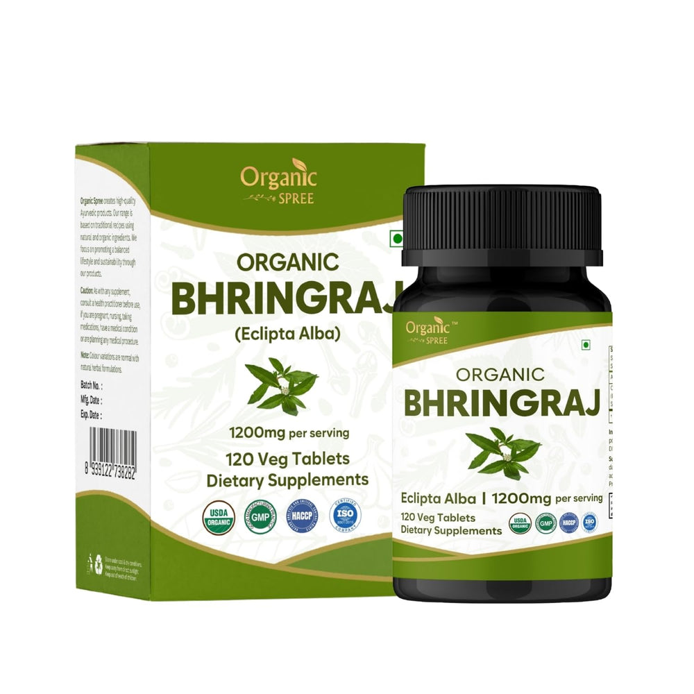 Bouteille Organic Spree Bhringraj, solution naturelle pour soins capillaires