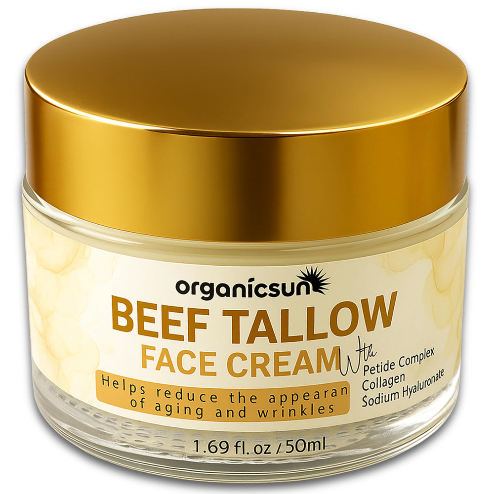 Organicsun Crème Visage Graisse Boeuf Nourrissante: texture riche et hydratation durable.