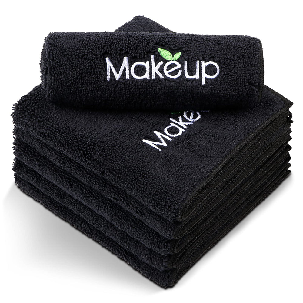 Orighty lingettes microfibre démaquillage noir 13x13, nettoyage en douceur du visage.