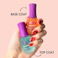 Orly Bonder Basecoat: texture caoutchoutée visible, améliore l'adhésion du vernis.