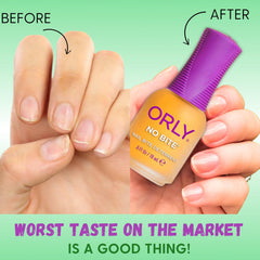Orly No Bite, fini invisible et sèche rapidement pour une couche discrète et efficace.