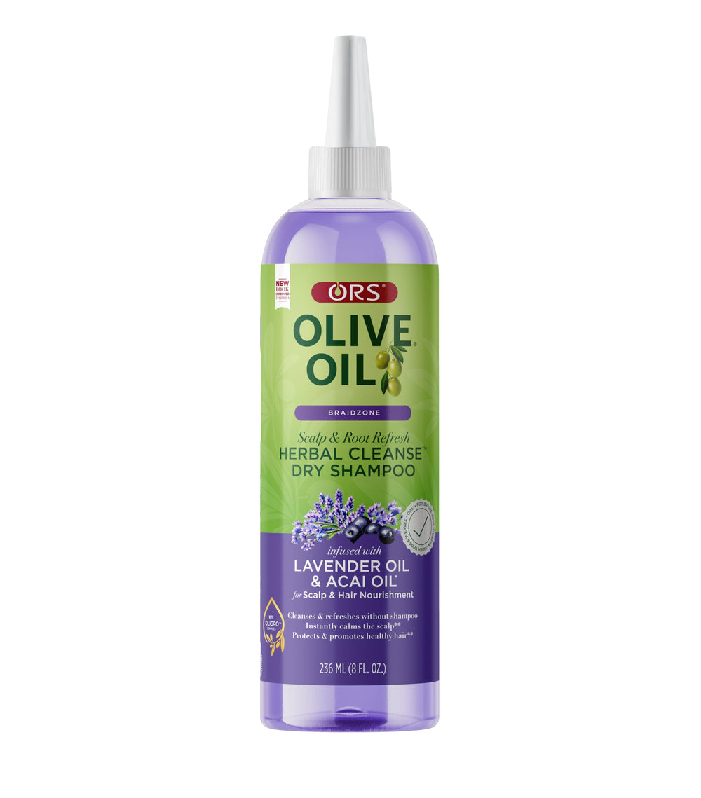 ORS Shampoing sec Braidzone à l’huile d’olive et lavande rafraîchit les tresses