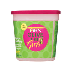 ORS Huile d'olive pour filles — pâte capillaire légère, coiffer sans alourdir et hydrater.