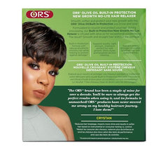 ORS Relaxateur applique-zone sur cheveux, image montrant la retouche ciblée pour nouvelle croissance.