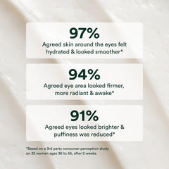 OSEA crème yeux, texture légère et hydratante prêt à être absorbée.
