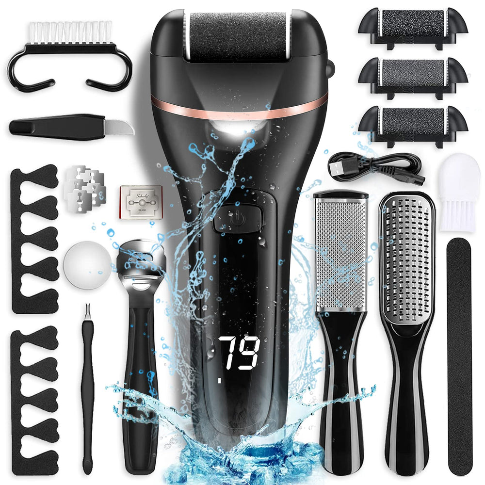 OTAZWA electric foot callus remover with 21-in-1 kit for at-home pedicures