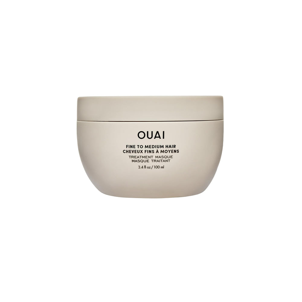 Masque OUAI pour cheveux fins à moyens avec texture riche et hydratation.