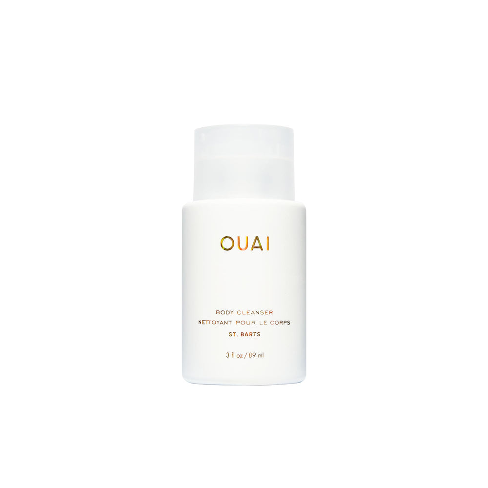 OUAI nettoyant-corps St Barts en bouteille voyage, hydratation légère et pratique.