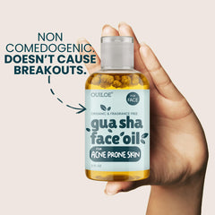 Huile Ouiloe Gua Sha visage lymphatique anti-age, soutient le drainage et la détente.