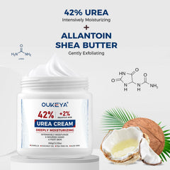 OUKEYA Crème 42 % urea pour mains et coudes, apaise peau sèche.