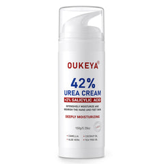 OUKEYA Crème à l’uréa et acide salicylique pour pieds et talons, hydratation en profondeur.