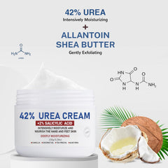 OUKEYA Crème Urée 42% avant-après pour les mains douces.
