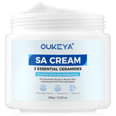 OUKEYA SA Cream – bouteille de crème corps, hydratation durable pour peau sèche.