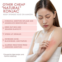 Our Earth Beauty éponges Konjac avec exfoliation à la noix pour une peau lisse.