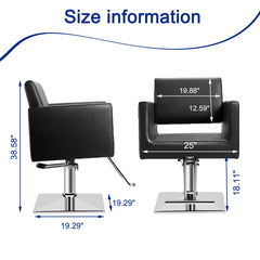 OUTMASTER chaise Coiffeur — mousse dense cinq pouces pour un soutien durable.