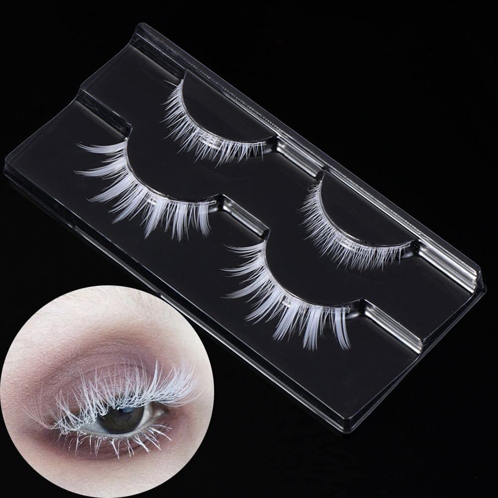 Outopen cils faux blancs ensemble haut et bas, idéal pour un look inspiré anime.