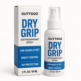 OUTTDOZ DryGrip – bouteille vue, contrôle durable des sueurs des mains et pieds.