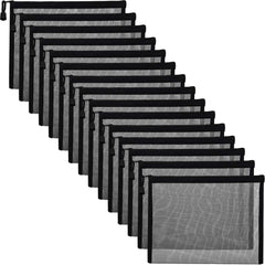 Sacs en maille zippés Outus noirs, ensemble pratique de 15 pièces.