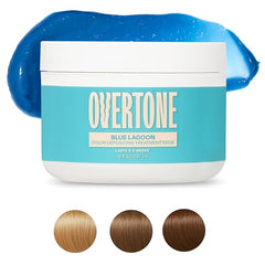 Texture du masque colorant oVertone Bleu Lagune prête à nourrir les longueurs.