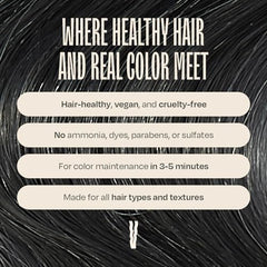 Texture crème hydratante d'Overtone sur cheveux humides, nourris et doux.