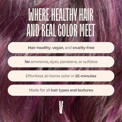 image du masque colorant hydratant oVertone appliqué sur cheveux