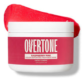 oVertone Raspberry Pink sur la bouteille, couleur semi-permanente nourrissante pour cheveux.