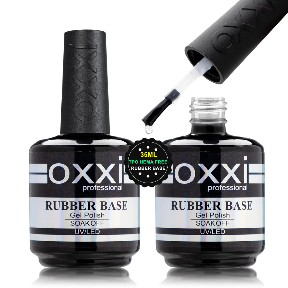 OXXI Professional Base Gel 35 ml avec brosse pour une utilisation intensive en salon.