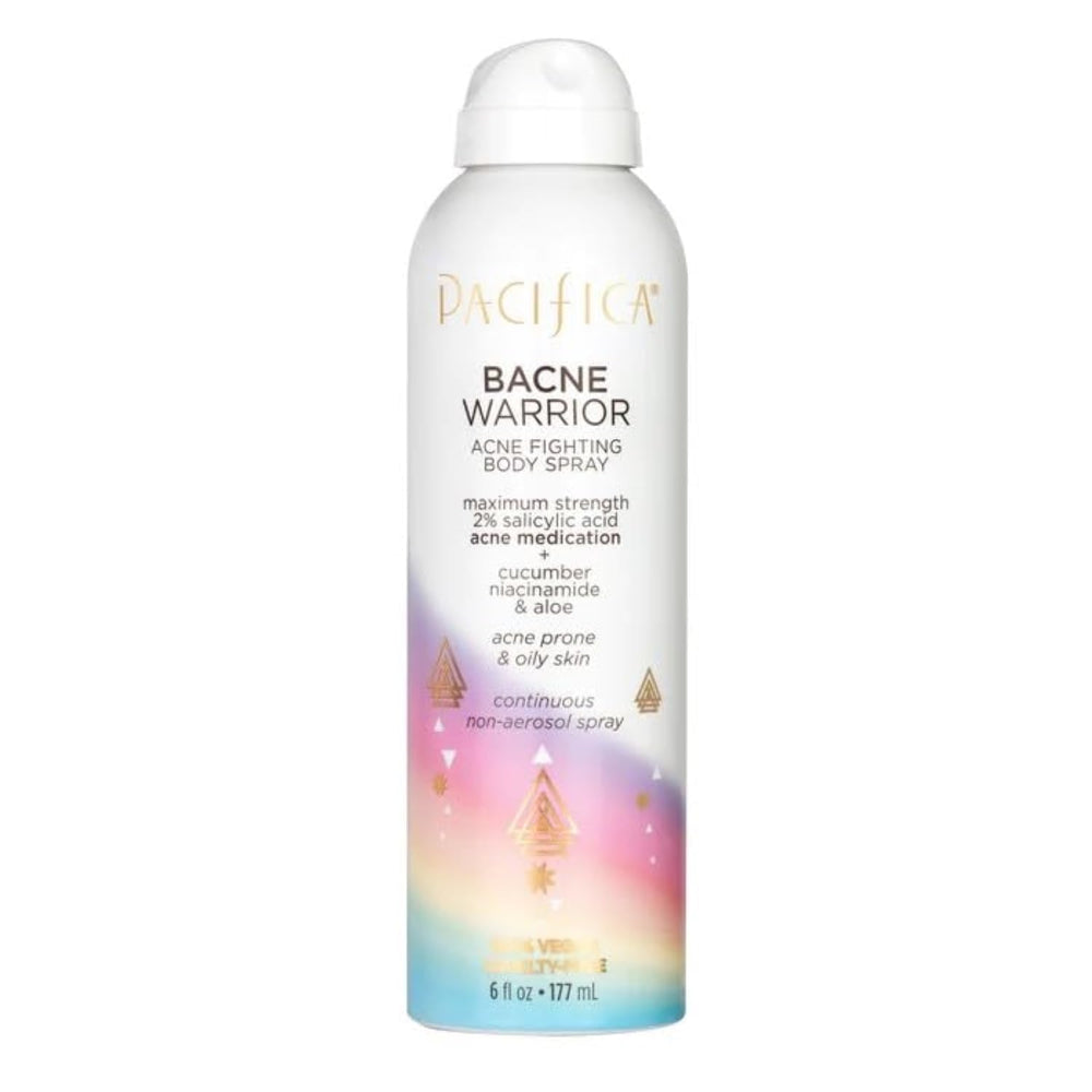 Bouteille Pacifica Bacne Warrior de 6oz prête pour l’acné du dos.