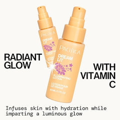 Pacifica Dreamlit lotion texture légère pour peau lumineuse.