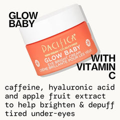 Application douce autour des yeux avec la crème Pacifica Glow Baby.