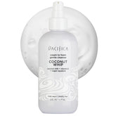 Pacifica noix-de-coco fouettée, texture crème-mousse nettoyante pour la peau.