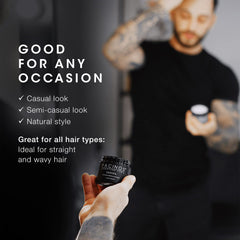 Pacinos Define Light Hold being used to shape hair texture for a natural finish.