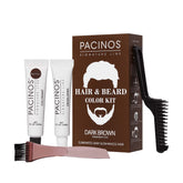Pacinos kit couleur cheveux et barbe brun foncé, solution pratique pour couvrir les gris.