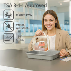 PACKISM Sac toilette transparent grand, rangement clair pour articles volumineux.