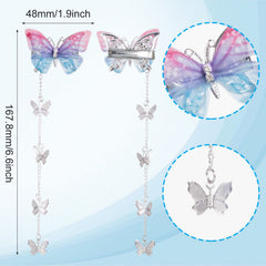 Barrette PAGOW papillon pompon violet, look chic pour occasions