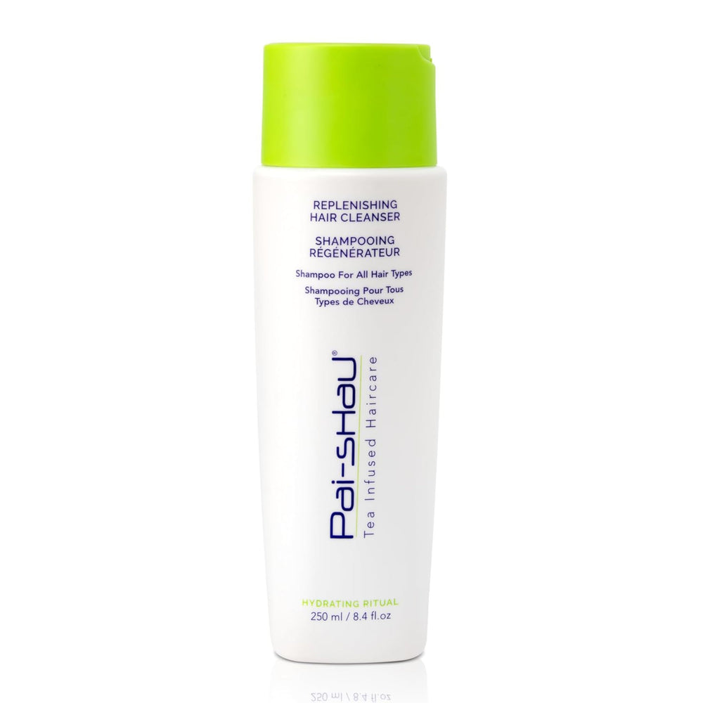 Pai-Shau bouteille-nettoyant-hydratant pour cheveux doux et brillants.