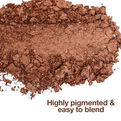 Palladio Bronzer cuit au four Pacific Tan — fini irisé offrant une tenue longue durée.