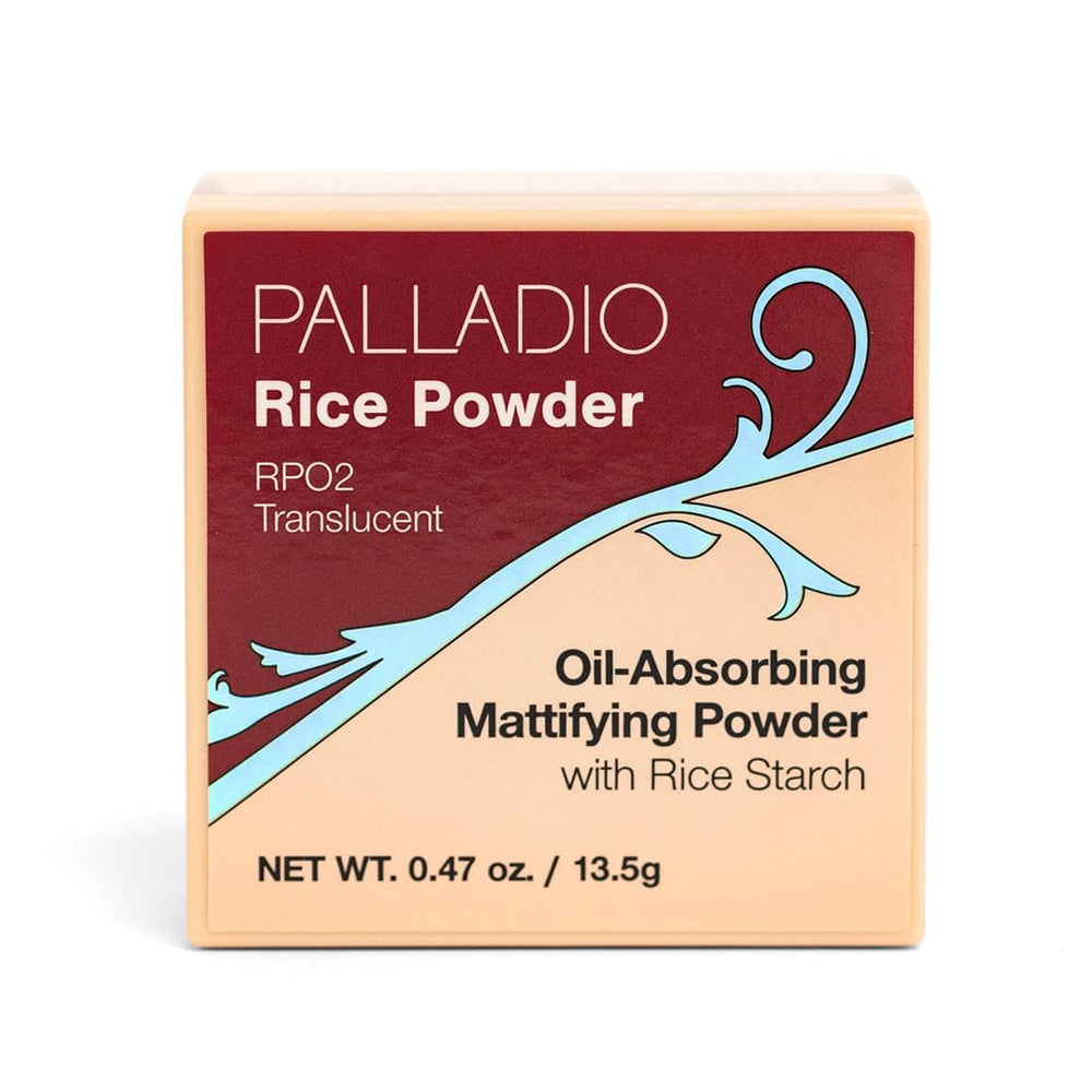 Palladio Poudre riz translucide absorbe l'excès de brillance et fixe le maquillage.