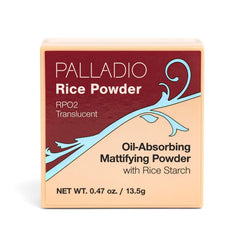 Palladio Poudre riz translucide absorbe l'excès de brillance et fixe le maquillage.