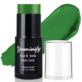 Paminify bâton-maquillage vert sombre pour visage, application fluide et pigmentée.