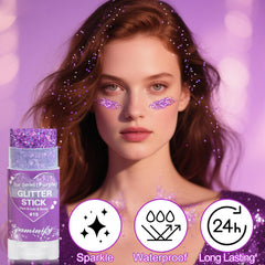 Paminify Glitter formes carré-cercle-étoile Violet pour style unique.