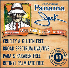Panama Jack Lotion solaire – texture légère et non grasse.