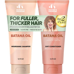 Shampooing Panda's Promise en bouteille, huile de batana nourrissante pour cheveux propres et doux.